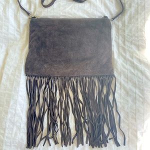 Boho Fringe suede bag